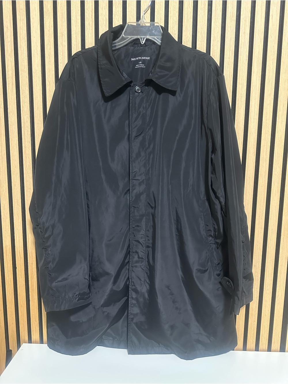 Saks Fifth Avenue Black Men's Water-Resistant Raincoat